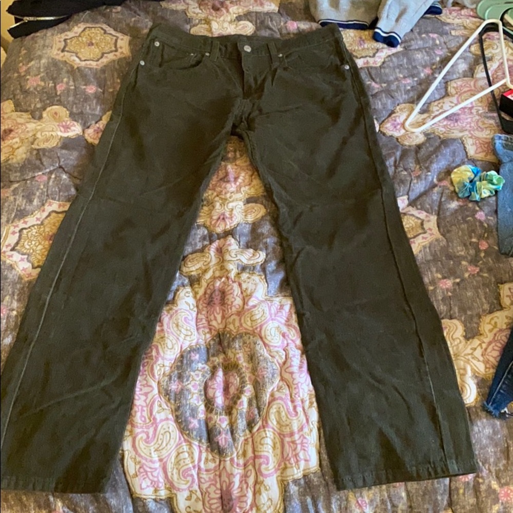 Green Corduroy Levi Strauss jeans